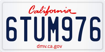 CA license plate 6TUM976