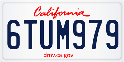 CA license plate 6TUM979