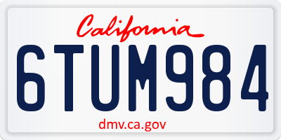 CA license plate 6TUM984