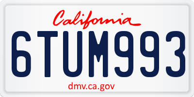 CA license plate 6TUM993