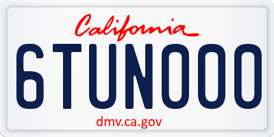 CA license plate 6TUN000