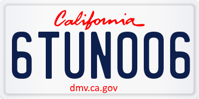 CA license plate 6TUN006