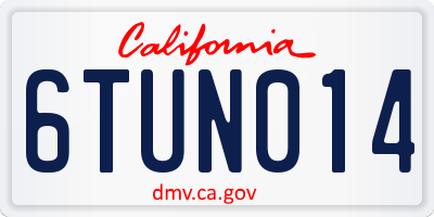 CA license plate 6TUN014