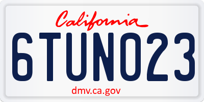 CA license plate 6TUN023