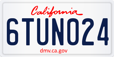 CA license plate 6TUN024