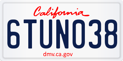 CA license plate 6TUN038