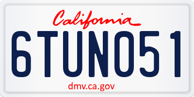 CA license plate 6TUN051