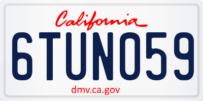 CA license plate 6TUN059
