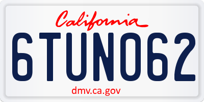 CA license plate 6TUN062