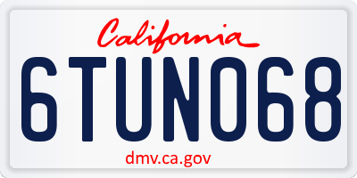CA license plate 6TUN068