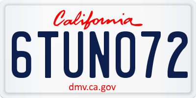 CA license plate 6TUN072