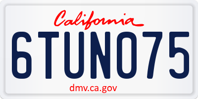 CA license plate 6TUN075