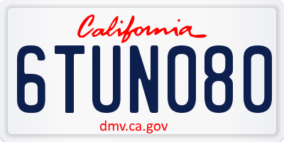 CA license plate 6TUN080