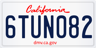CA license plate 6TUN082