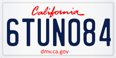 CA license plate 6TUN084