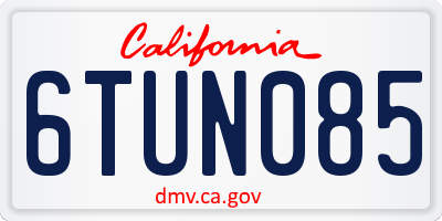 CA license plate 6TUN085