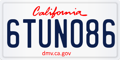 CA license plate 6TUN086