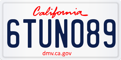 CA license plate 6TUN089