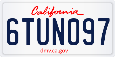 CA license plate 6TUN097