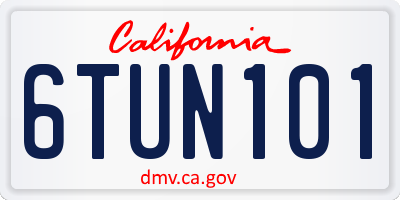 CA license plate 6TUN101