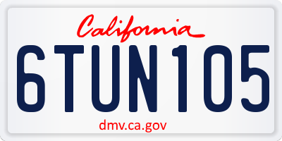 CA license plate 6TUN105