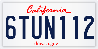 CA license plate 6TUN112