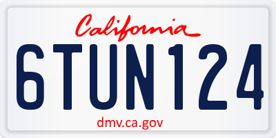 CA license plate 6TUN124
