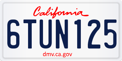 CA license plate 6TUN125