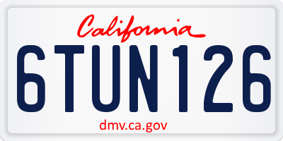 CA license plate 6TUN126