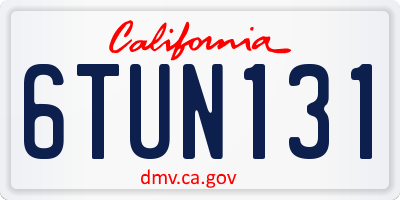CA license plate 6TUN131