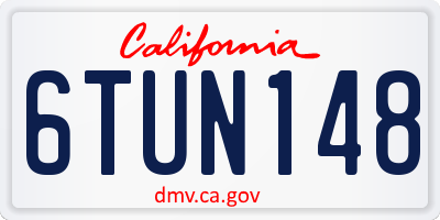 CA license plate 6TUN148
