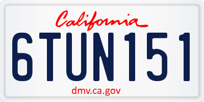 CA license plate 6TUN151