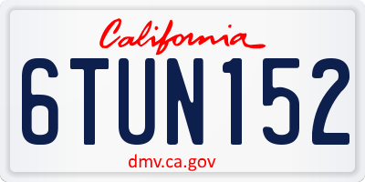 CA license plate 6TUN152