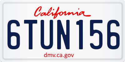 CA license plate 6TUN156