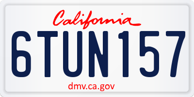CA license plate 6TUN157