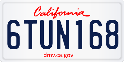 CA license plate 6TUN168