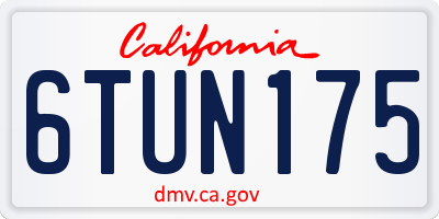 CA license plate 6TUN175