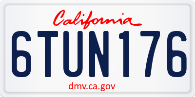 CA license plate 6TUN176