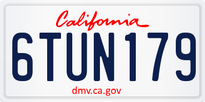 CA license plate 6TUN179