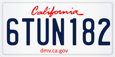 CA license plate 6TUN182