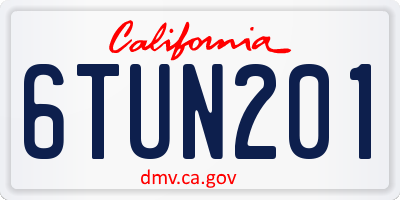 CA license plate 6TUN201