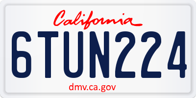 CA license plate 6TUN224
