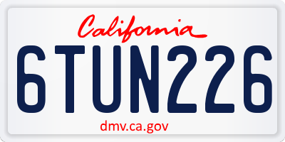 CA license plate 6TUN226
