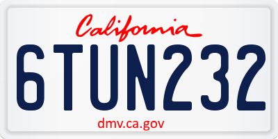 CA license plate 6TUN232