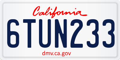 CA license plate 6TUN233