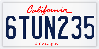 CA license plate 6TUN235