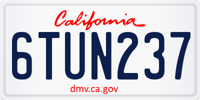 CA license plate 6TUN237