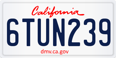 CA license plate 6TUN239