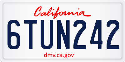 CA license plate 6TUN242