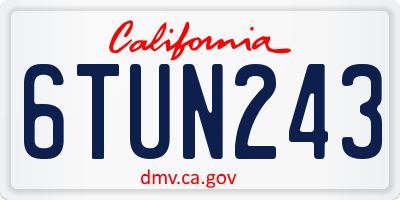 CA license plate 6TUN243